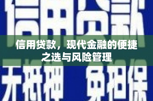 六合信用贷款，现代金融的便捷之选与风险管理