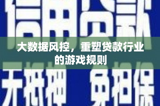 六合大数据风控，重塑贷款行业的游戏规则