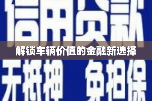 六合解锁车辆价值的金融新选择