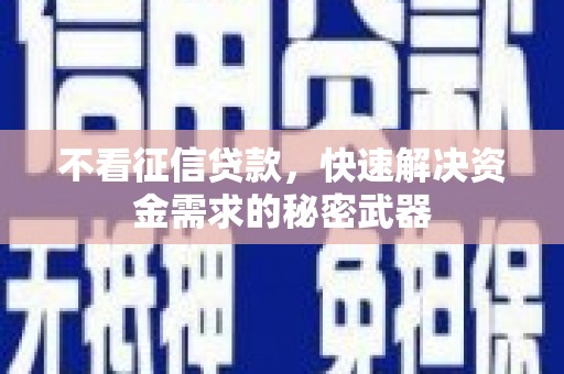 六合不看征信贷款，快速解决资金需求的秘密武器