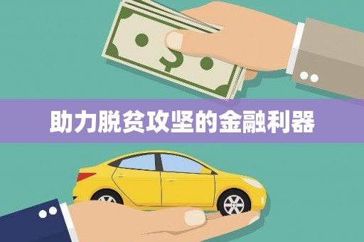 六合助力脱贫攻坚的金融利器